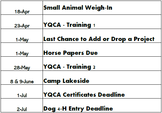 IMPORTANT DATES & DEADLINES